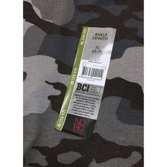 No Boundaries XL (15-17) Ankle Leggings Gray Camo Camouflage Print NWT - Picture 3 of 5